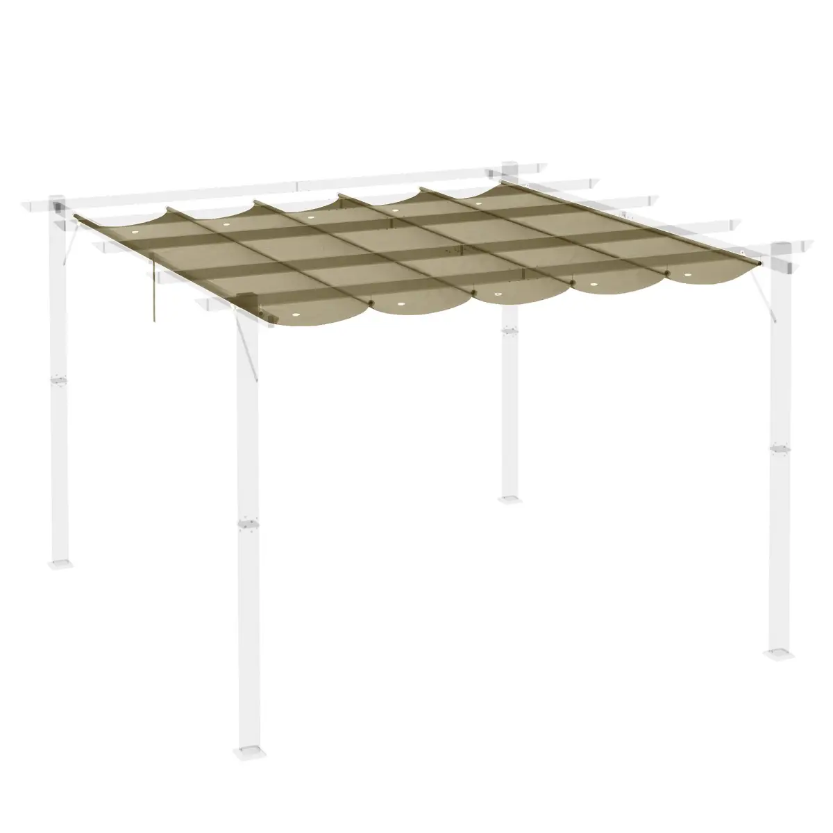 Outsunny Pergola Shade Cover for 3 x 3m Pergola, Replacement Canopy Fabric Only, Tan - Gazebos