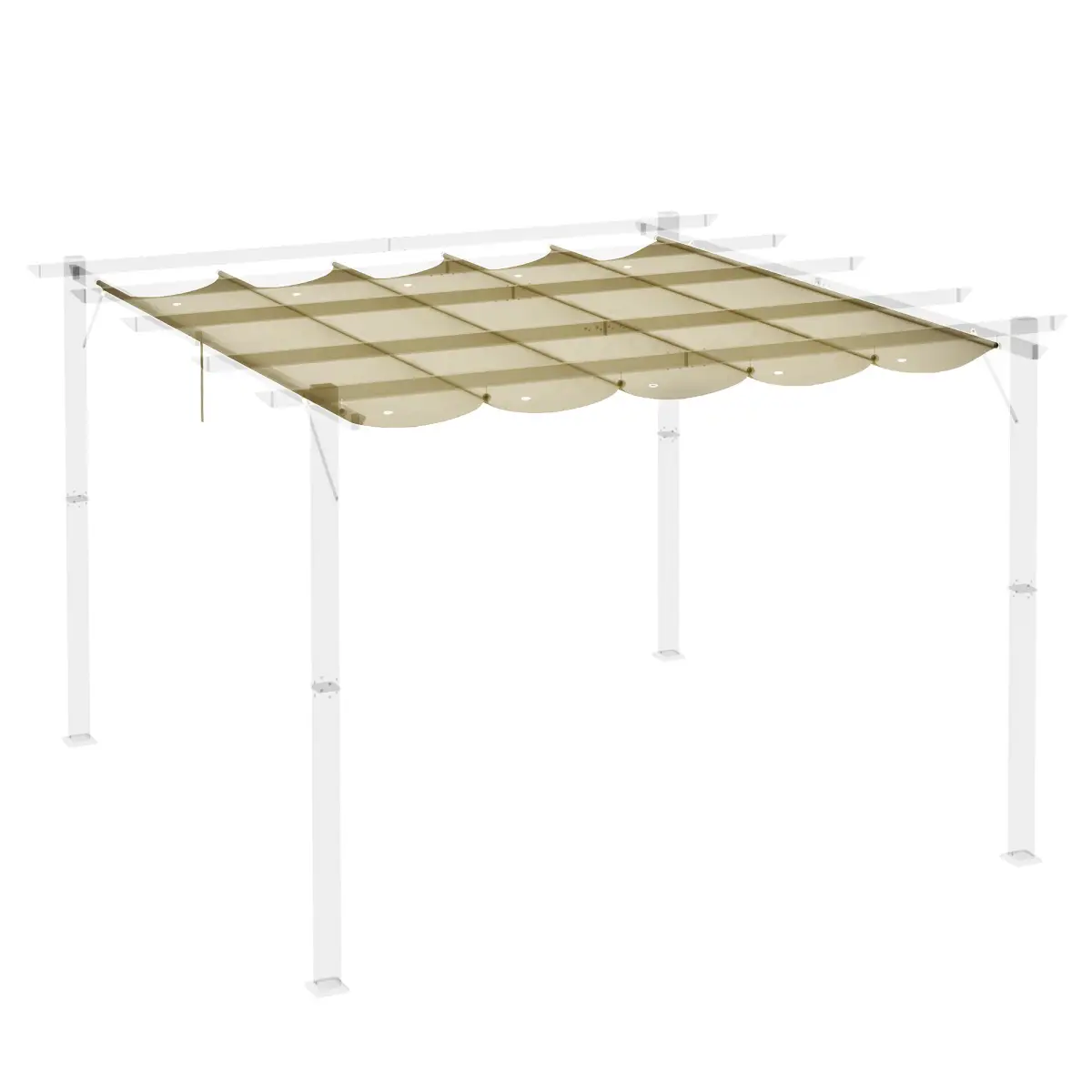 Outsunny Outsunny Pergola Shade Cover Replacement Canopy for 4 x 3(m) Pergola, Beige - Gazebos