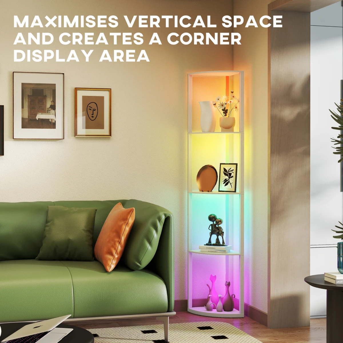 Premium Floor Lamp Tall Narrow RGB FiveTier Home by N/A