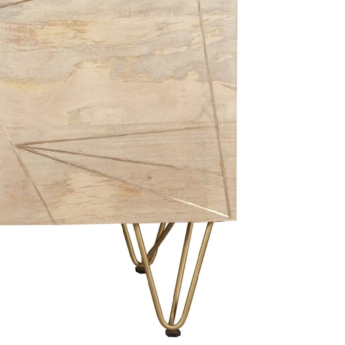 Indian Hub Light Gold 2 Door Medium Sideboard - Sideboard