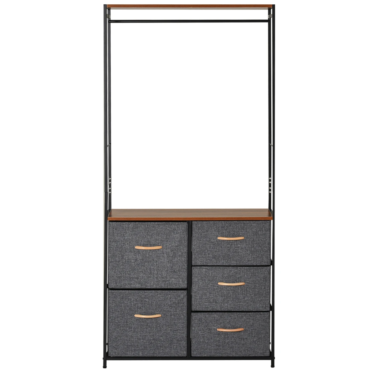 HOMCOM SteelBlack Clothes Storage Freestanding 175x83cm for Home - Wardrobe