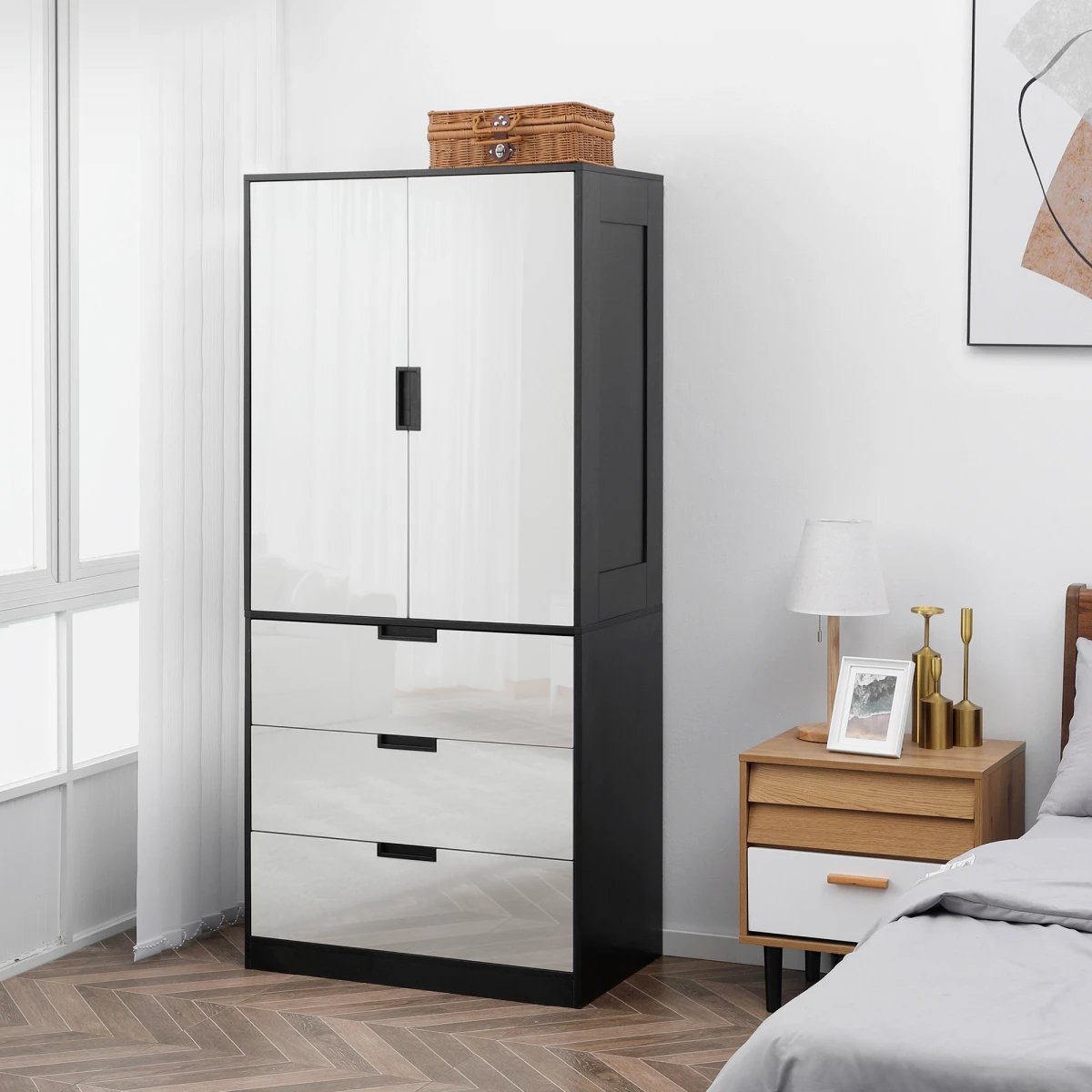 Modern Hall Tree With Dresser And 3 Drawers For Bedroom by N/A