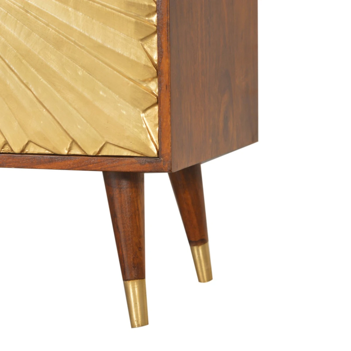 Artisan Cabinet H80cm Mango Wood Brass Doors Sunburst Pattern For Living Room Storage by Artisan Furniture