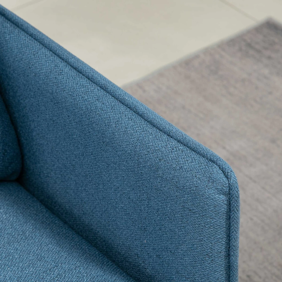 Premium Two Seat Tufted Blue Fabric Sofa For Living Room by HOMCOM