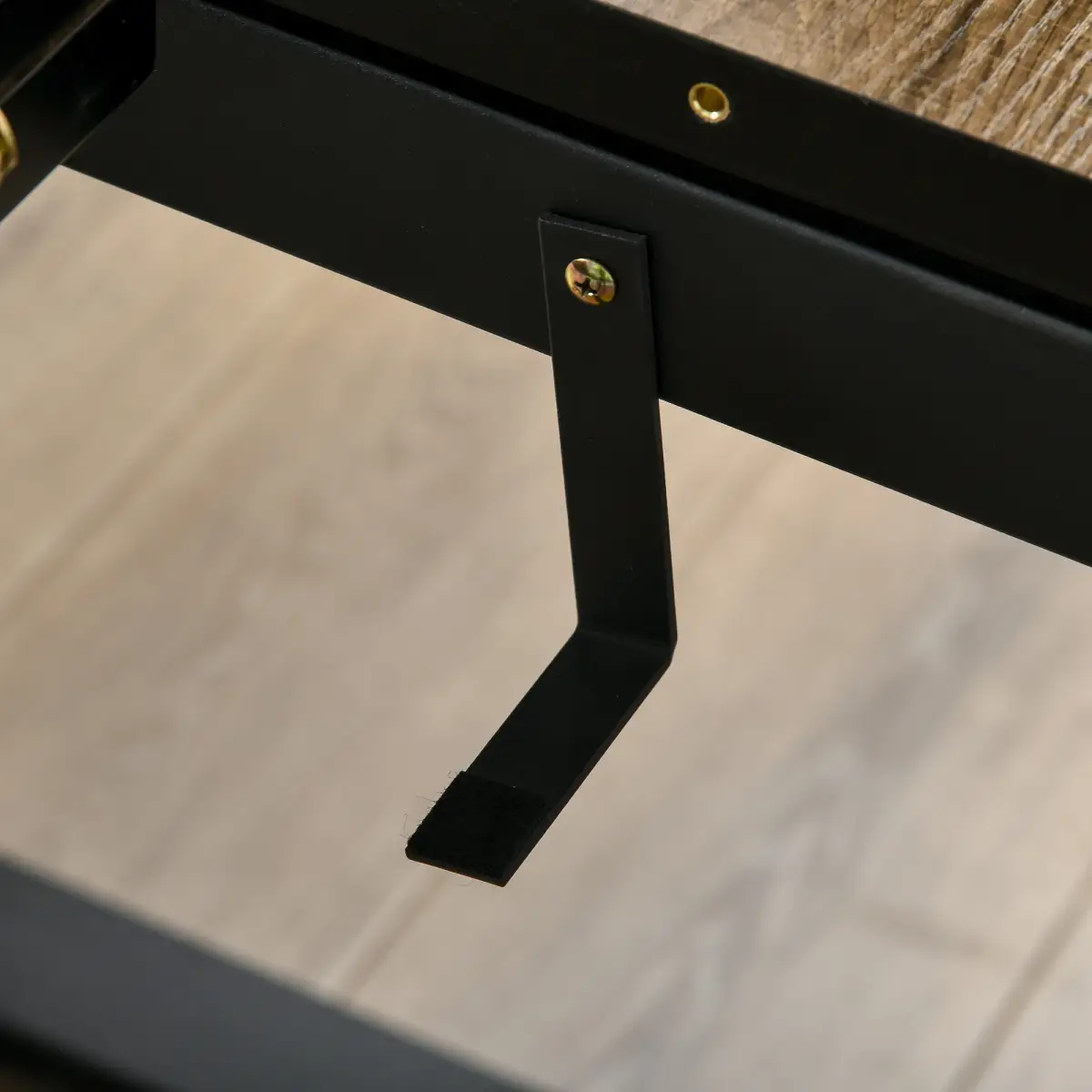 Extendable Dining Table Rectangular Wood Effect Tabletop with Metal Frame - Dining Table