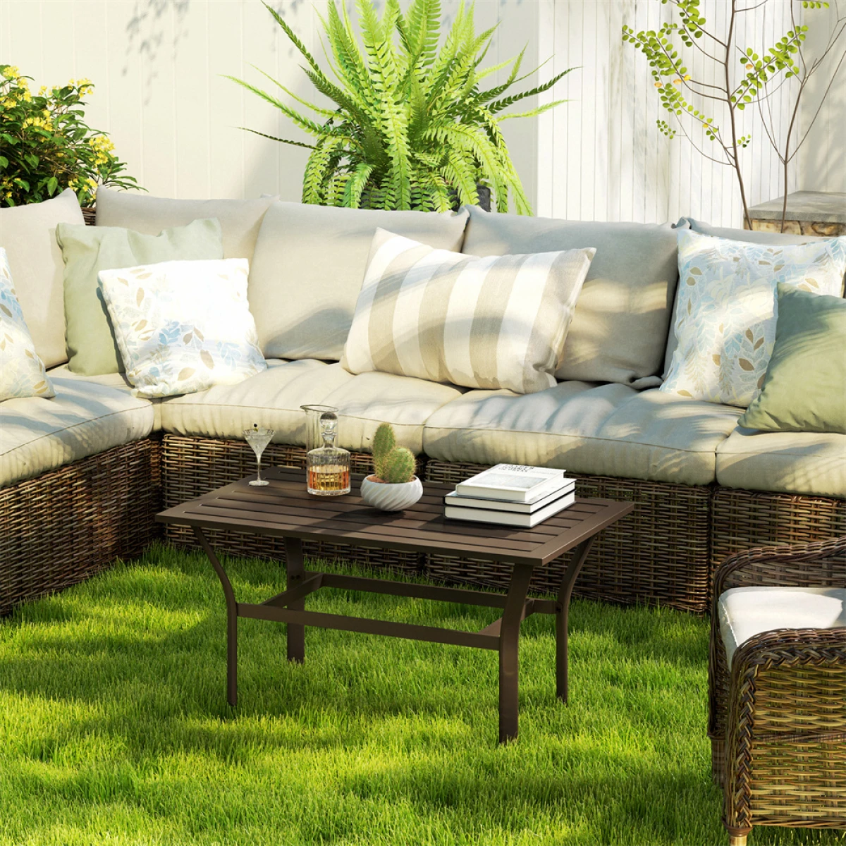 N/A Home Symphony Outdoor Coffee Table 36in Slatted - Coffee Table