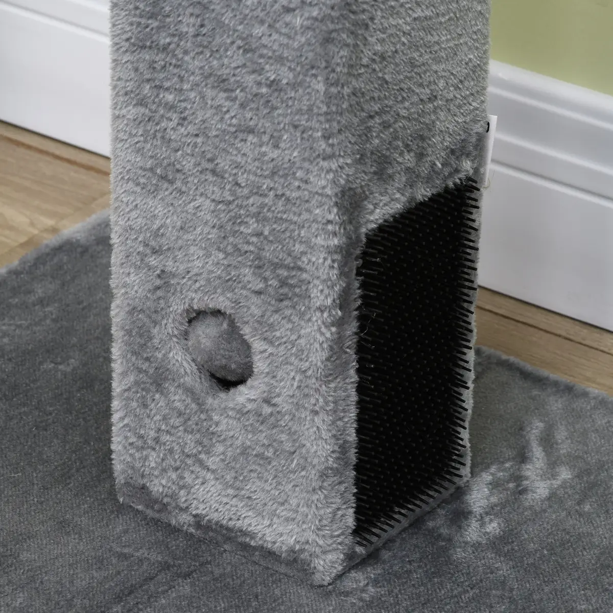 Pawhut Cat Scratching Post 79cm Scratcher Climber Cat Tree Activity Centre - Grey - Cat Tree