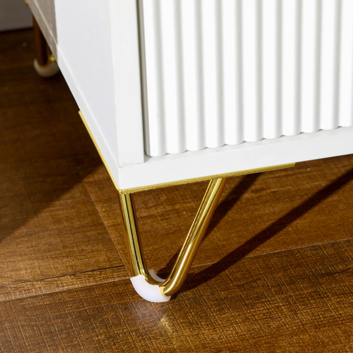 Premium Nightstand 2-Drawer Gold Handles by HOMCOM