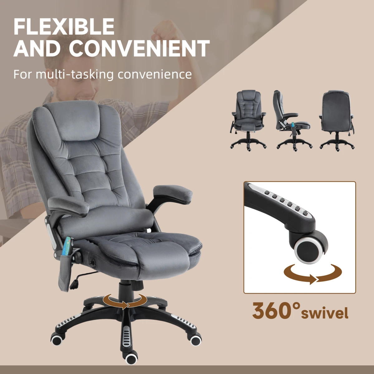 Premium Executive Massage Recliner Chair Full Size Six Point Heating Headrest Office Use by Unbranded