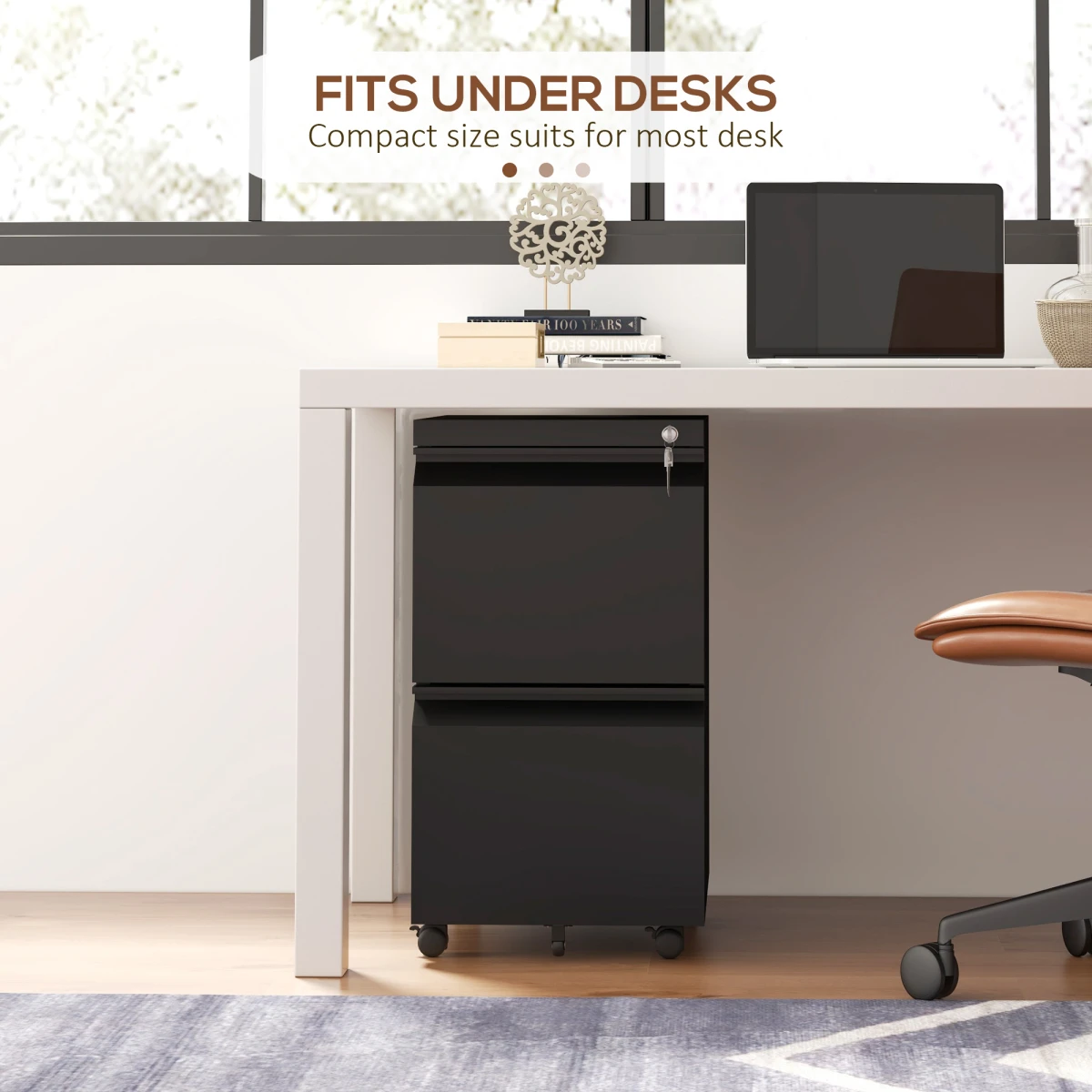 Vinsetto Steel File Cabinet 2-Drawer Lock Office by Vinsetto