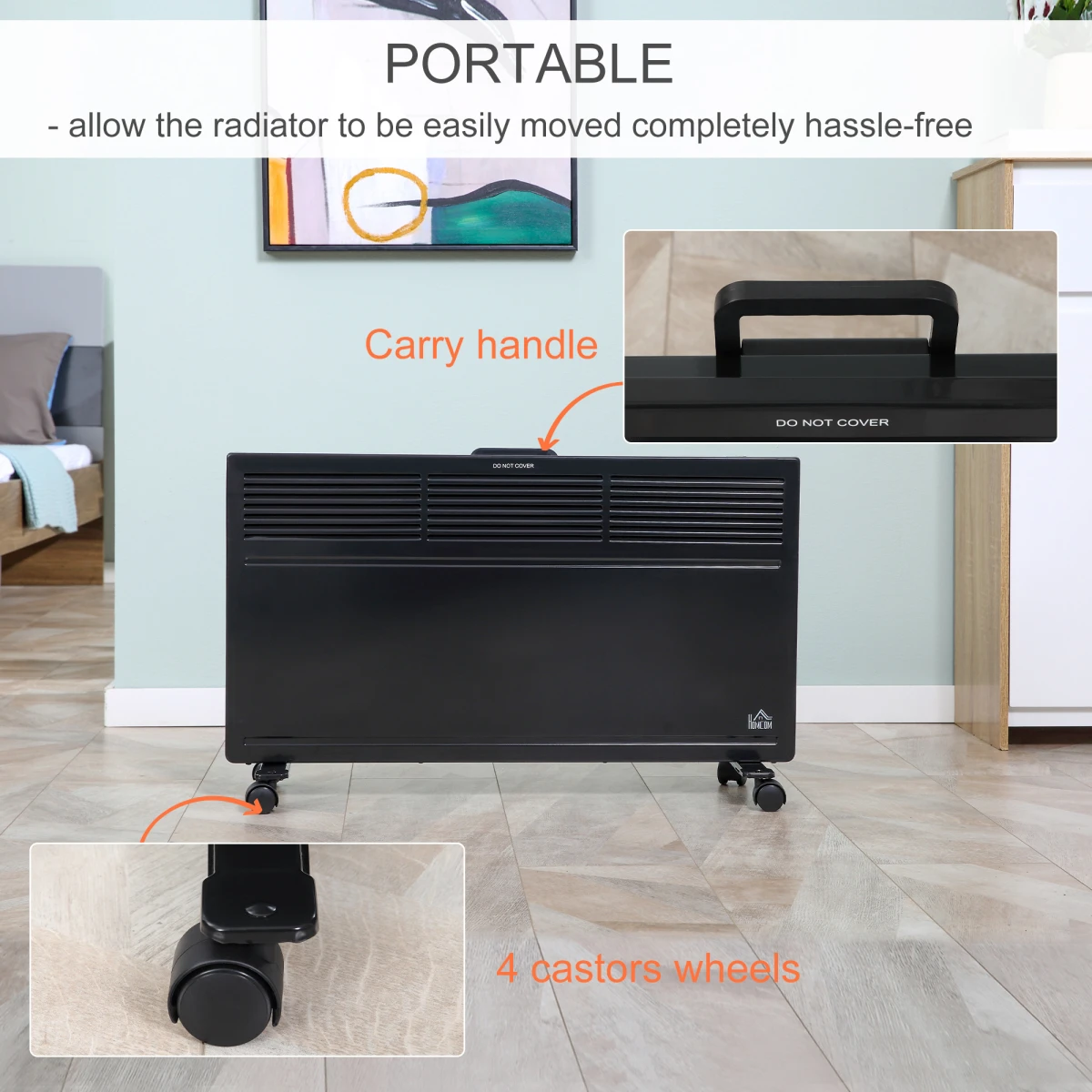 HOMCOM Convector Heater Compact TipOver Safe Home - Radiator