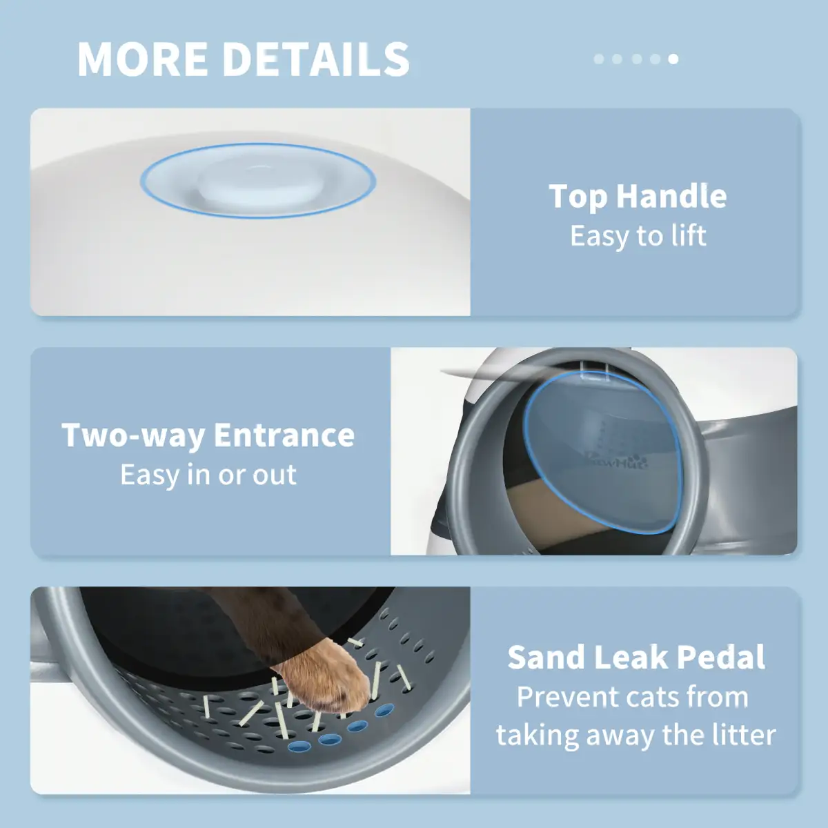 PawHut Cat Litter Tray with Lid, Hooded Cat Litter Box w/ High Side, Deodorant, Scoop - Cat House