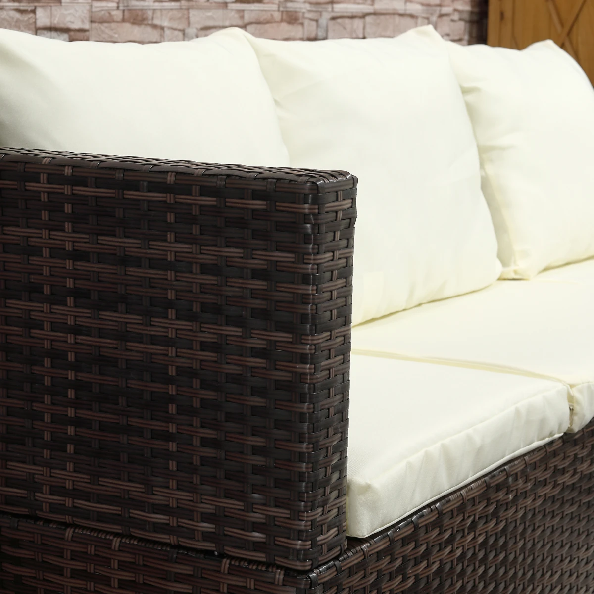 Top Rattan Sofa Set 4-Seater With Storage Patio by Outsunny