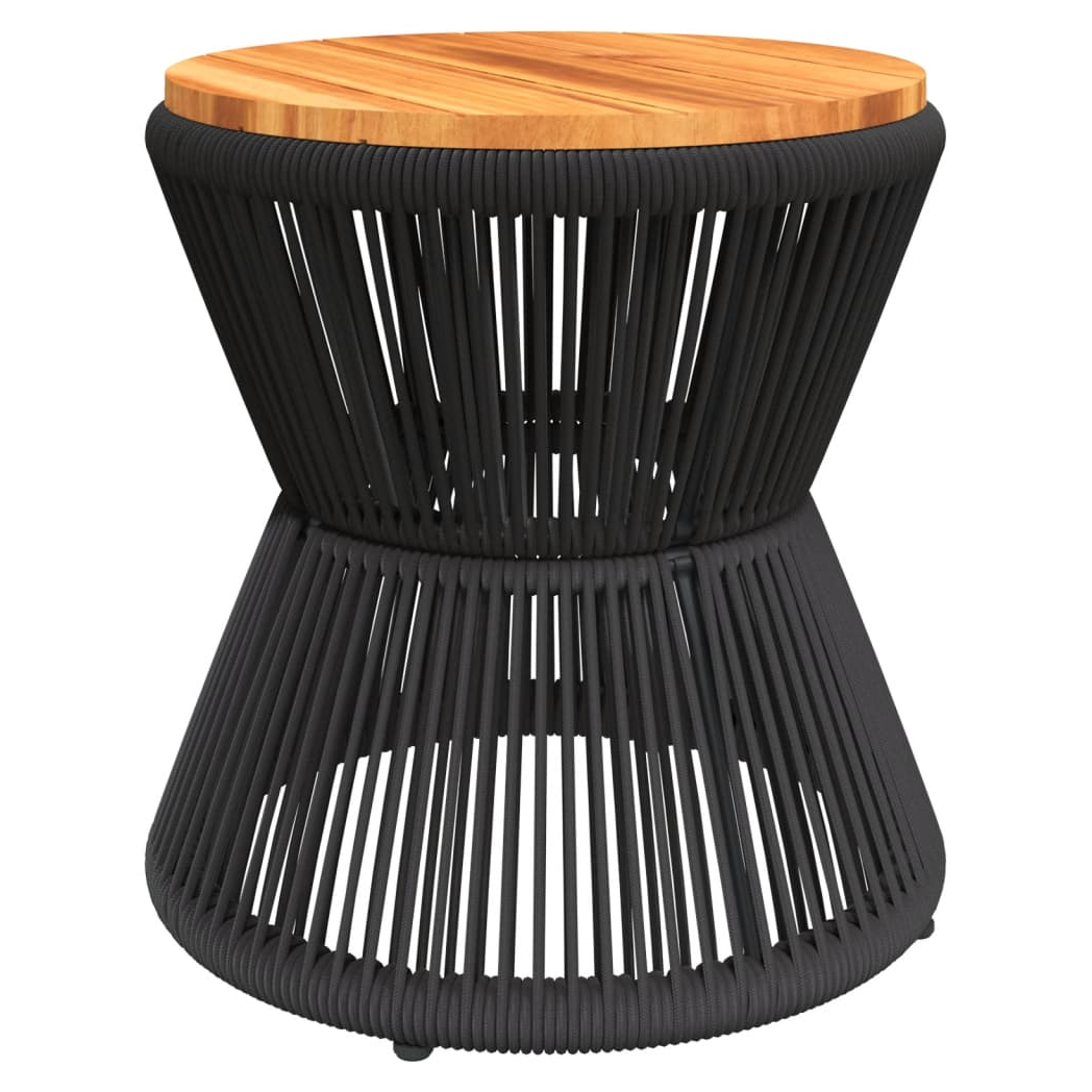 VidaXL Coffee Table Wire Base Black Ø45x44 cm Solid Acacia Wood Living Room Decor by vidaXL
