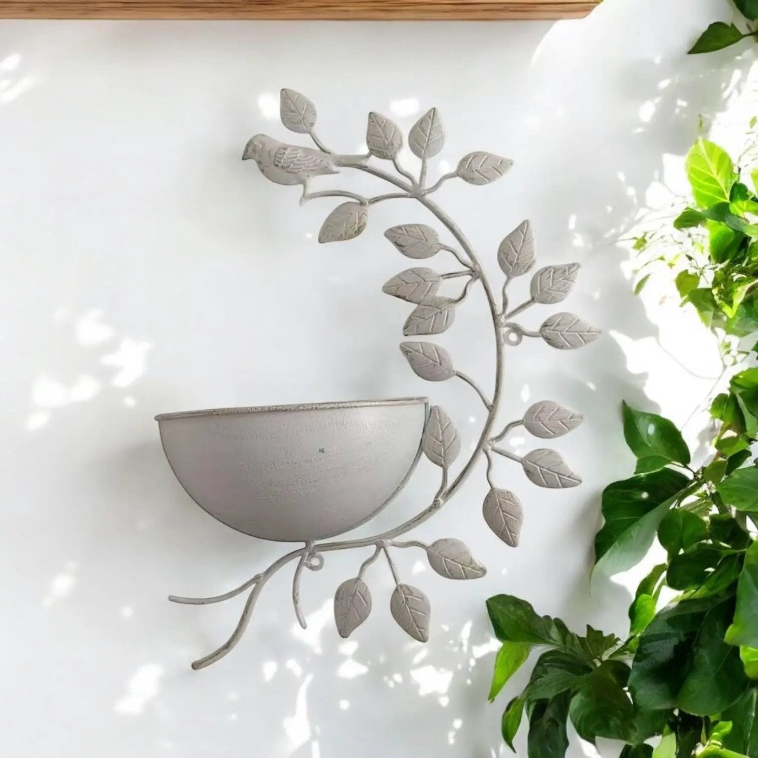 MSL 42CM CREAM METAL GARDEN PLANTER - Planters