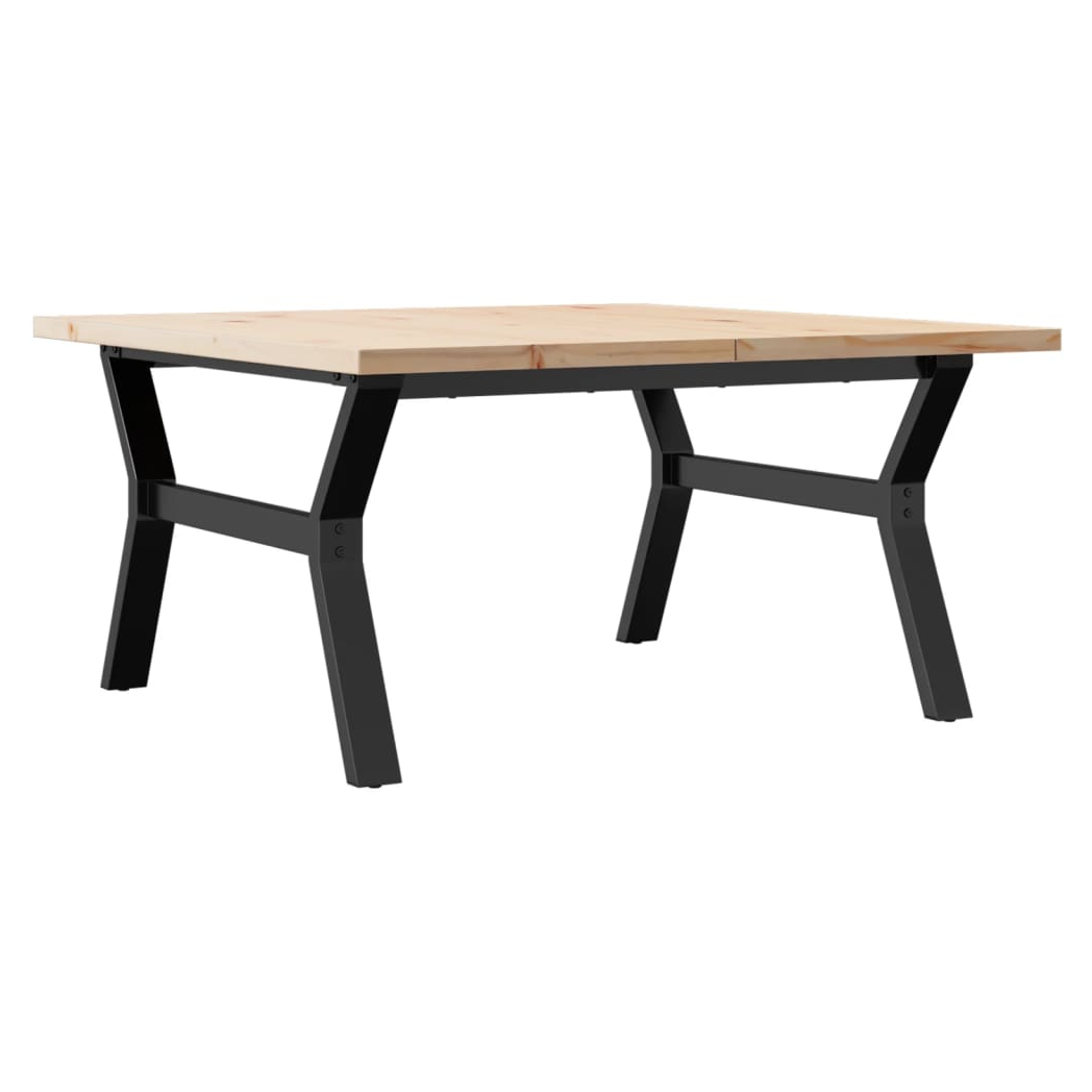 vidaXL vidaXL Coffee Table 90x90x45.5 Pine Cast Iron - Coffee Table