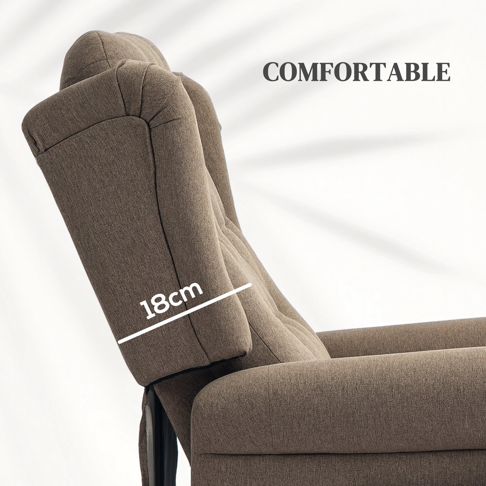 HOMCOM HOMCOM Power Lift Recliner Armchair with Wingback, Button Tufted, Brown - Recliner
