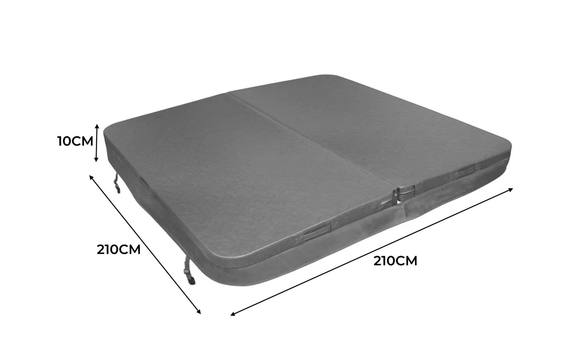 2.1m Hot Tub Spa Cover - Grey by Monster Shop