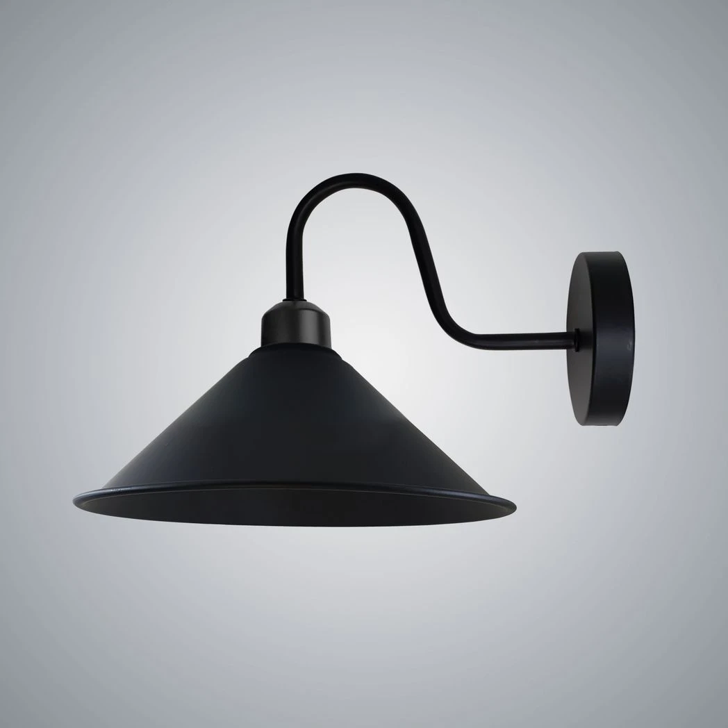 Premium Wall Light 8In Cone Shade Swan Neck E27 For Home by Un-branded