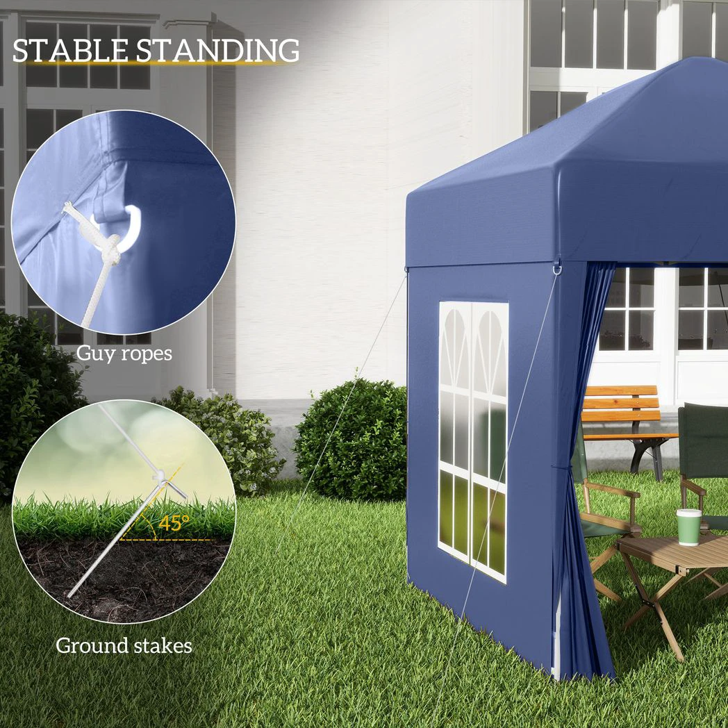 Outsunny 2x2m Garden Pop Up Gazebo Marquee Party Tent Wedding Awning Canopy - Gazebos