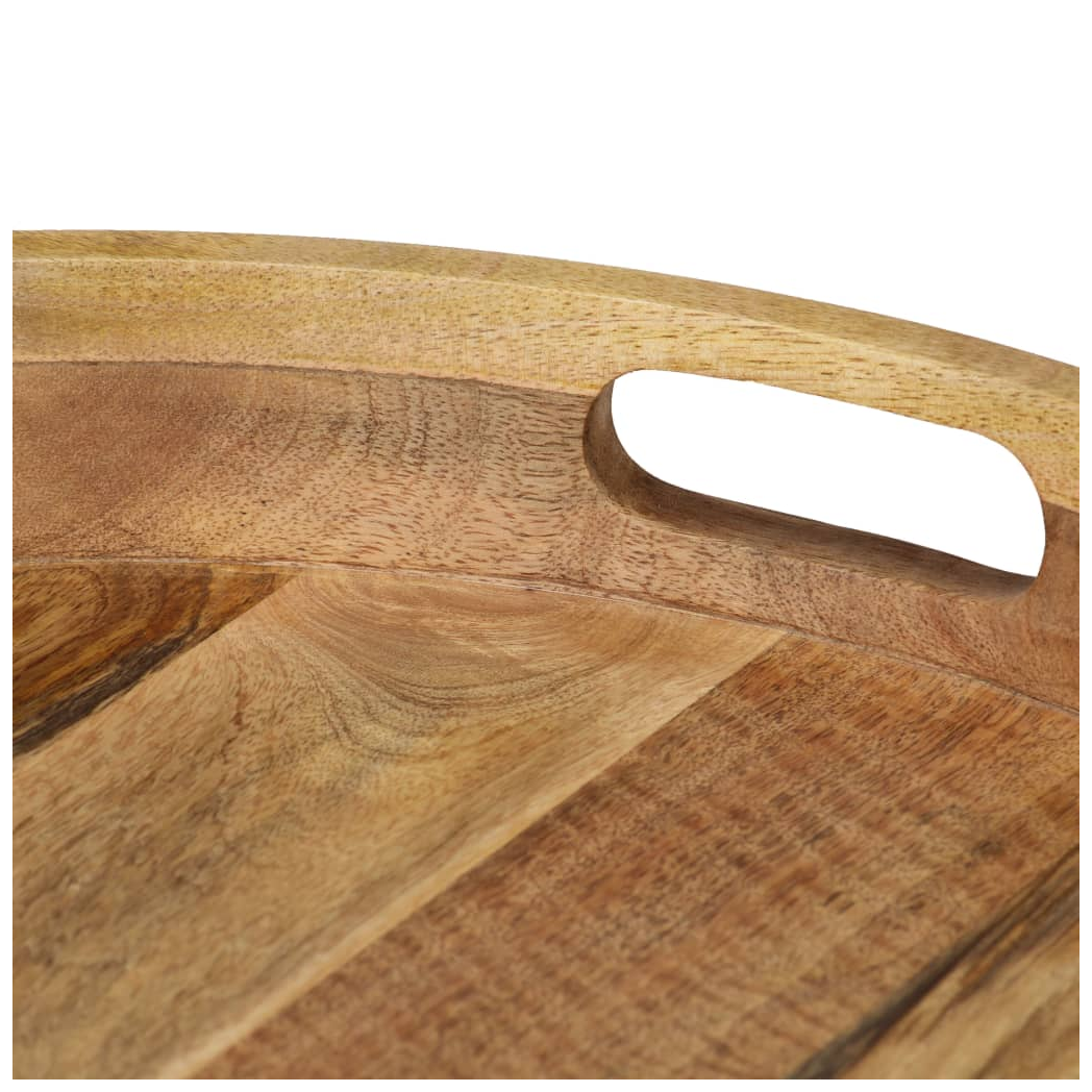 vidaXL vidaXL Round Coffee Table 50x40 Cm Solid Mango Wood And Steel Frame For Living Room - Coffee Table