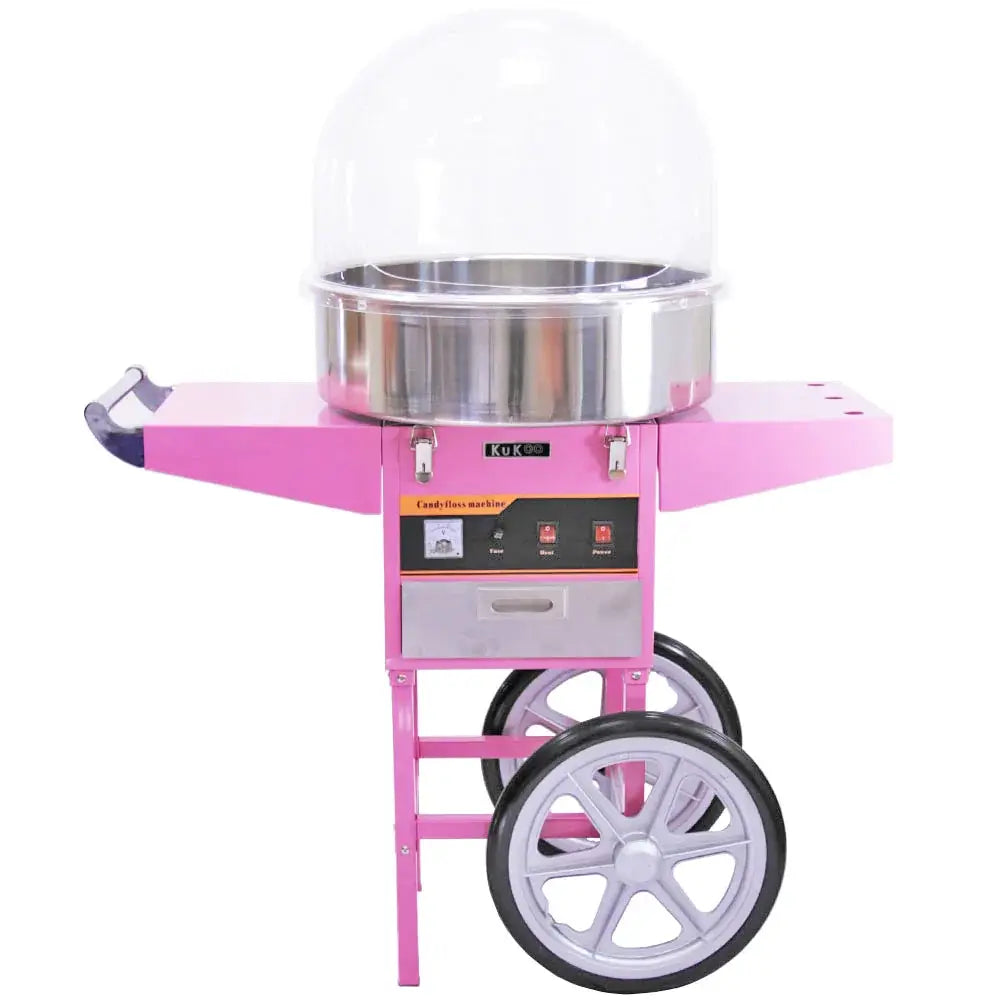 Monster Shop KuKoo Candy Floss Machine with Cart & Protective Dome -