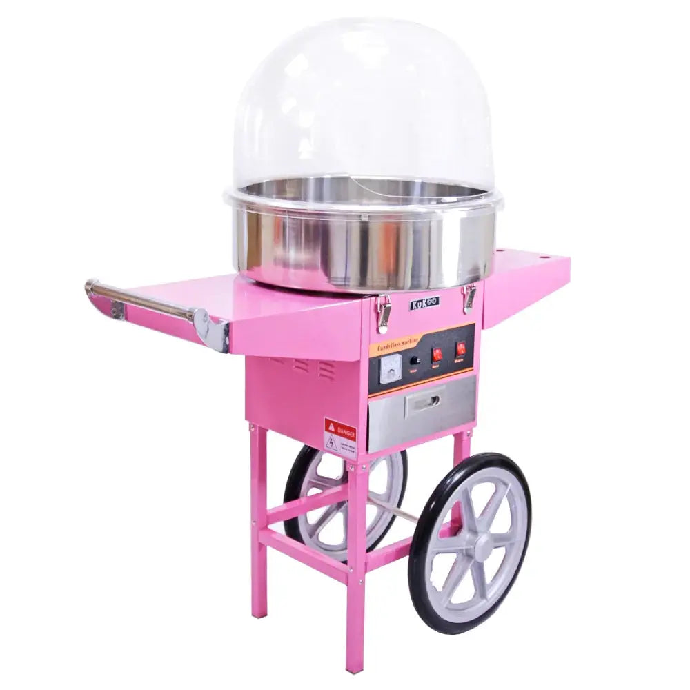Monster Shop KuKoo Candy Floss Machine with Cart & Protective Dome -