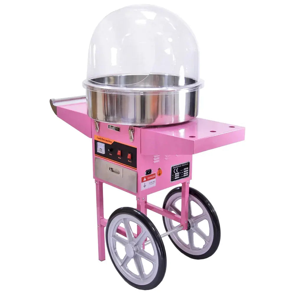 Monster Shop KuKoo Candy Floss Machine with Cart & Protective Dome -