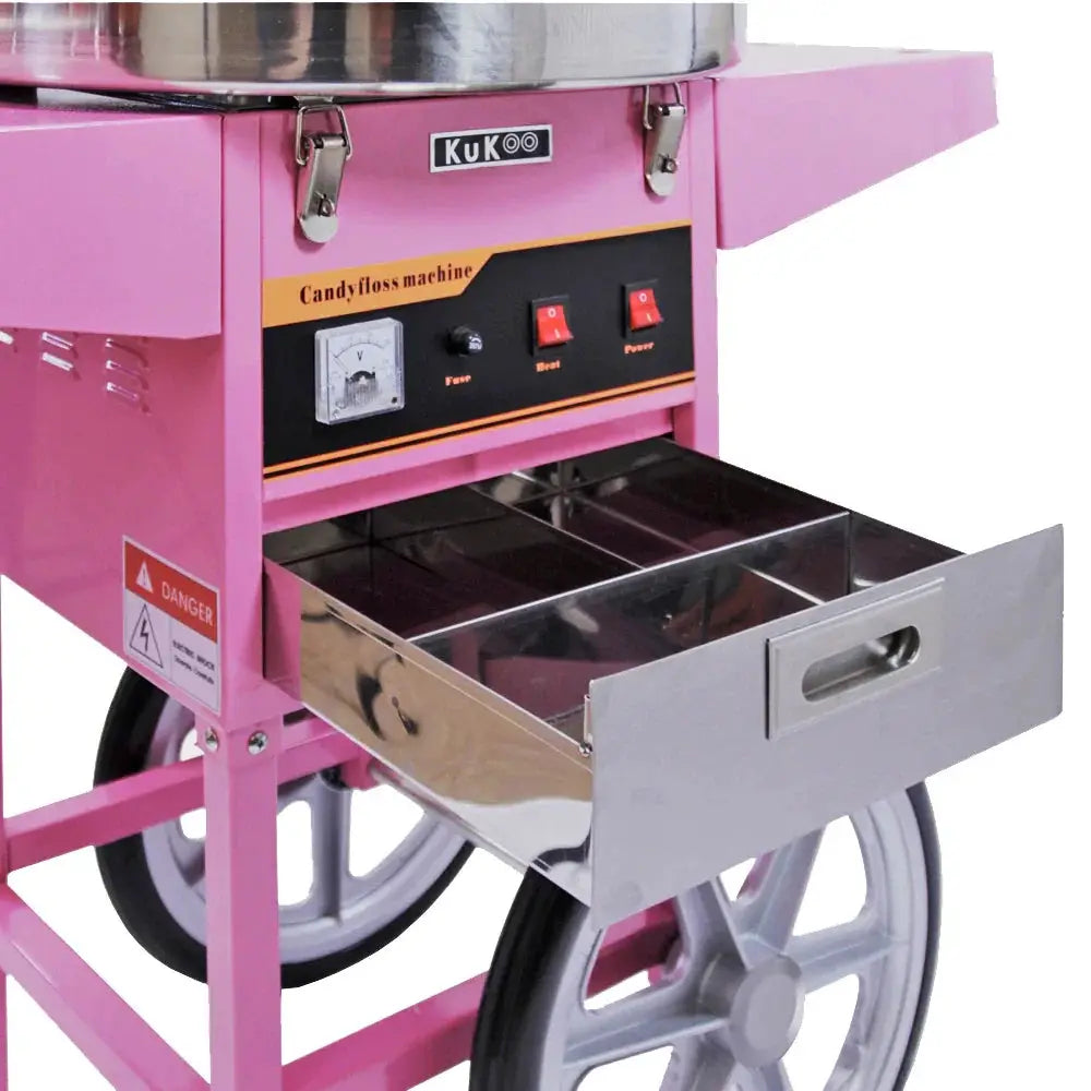 Monster Shop KuKoo Candy Floss Machine with Cart & Protective Dome -