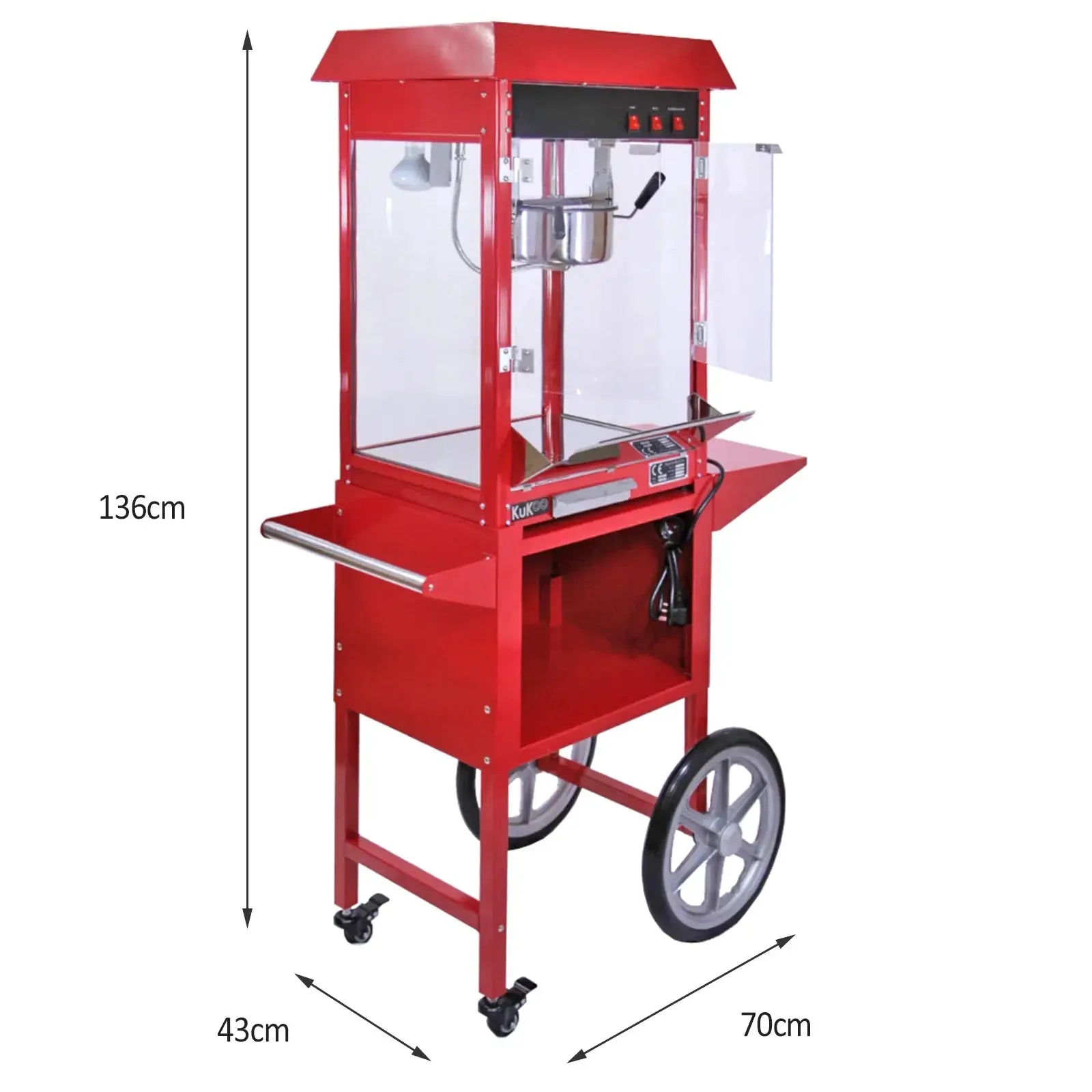 Monster Shop KuKoo 8oz Popcorn Machine & Candy Floss Machine with Carts -