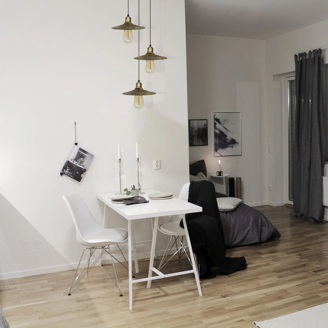 Brushed Brass Pendant Light 22cm Four Head Home by LEDSONE