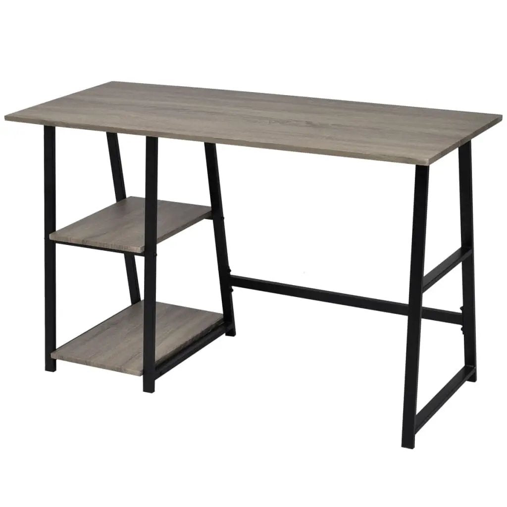 vidaXL vidaXL Desk with 2 Shelves Grey and Oak - Desk