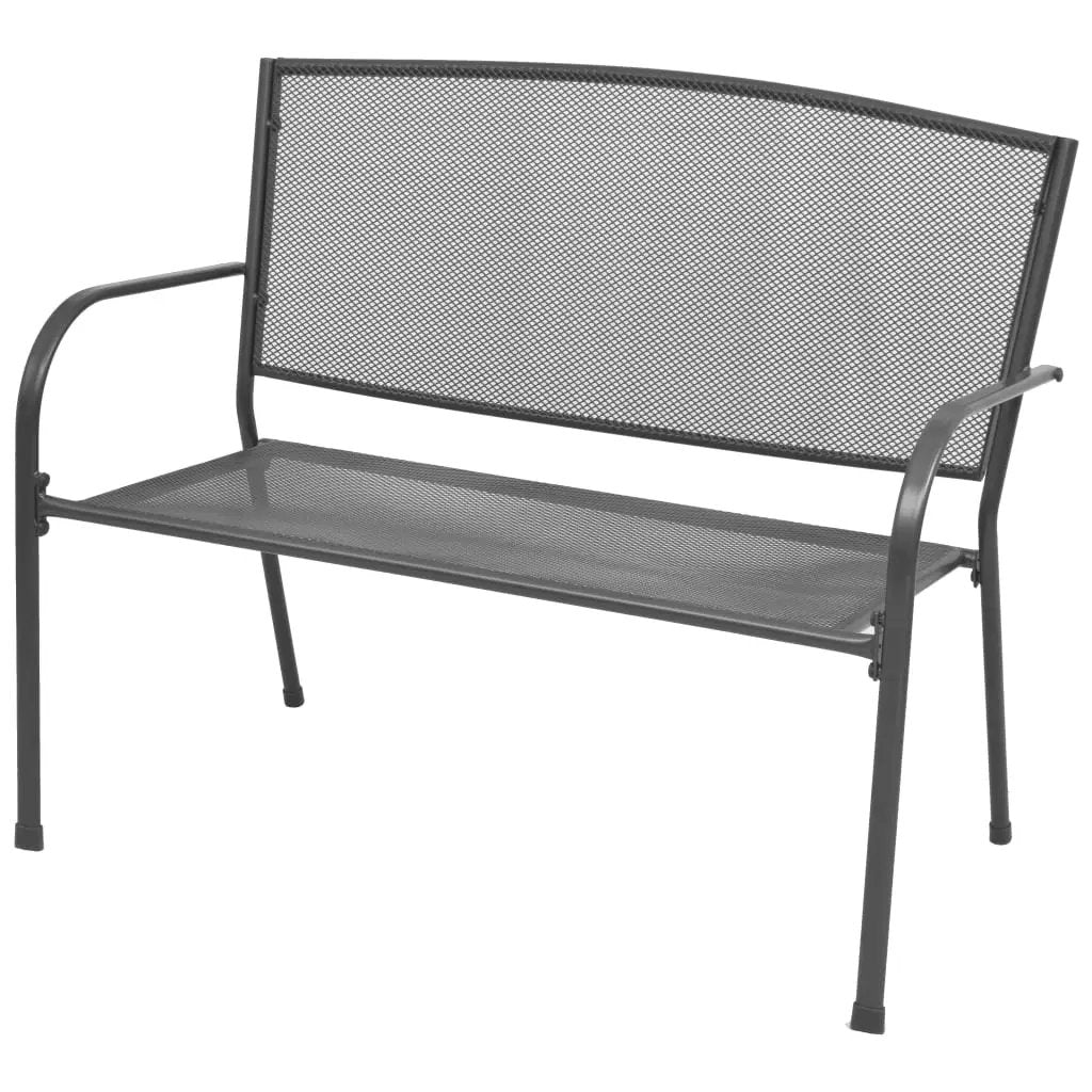 vidaXL vidaXL Garden Bench 108 cm Steel and Mesh Anthracite - Garden Chairs