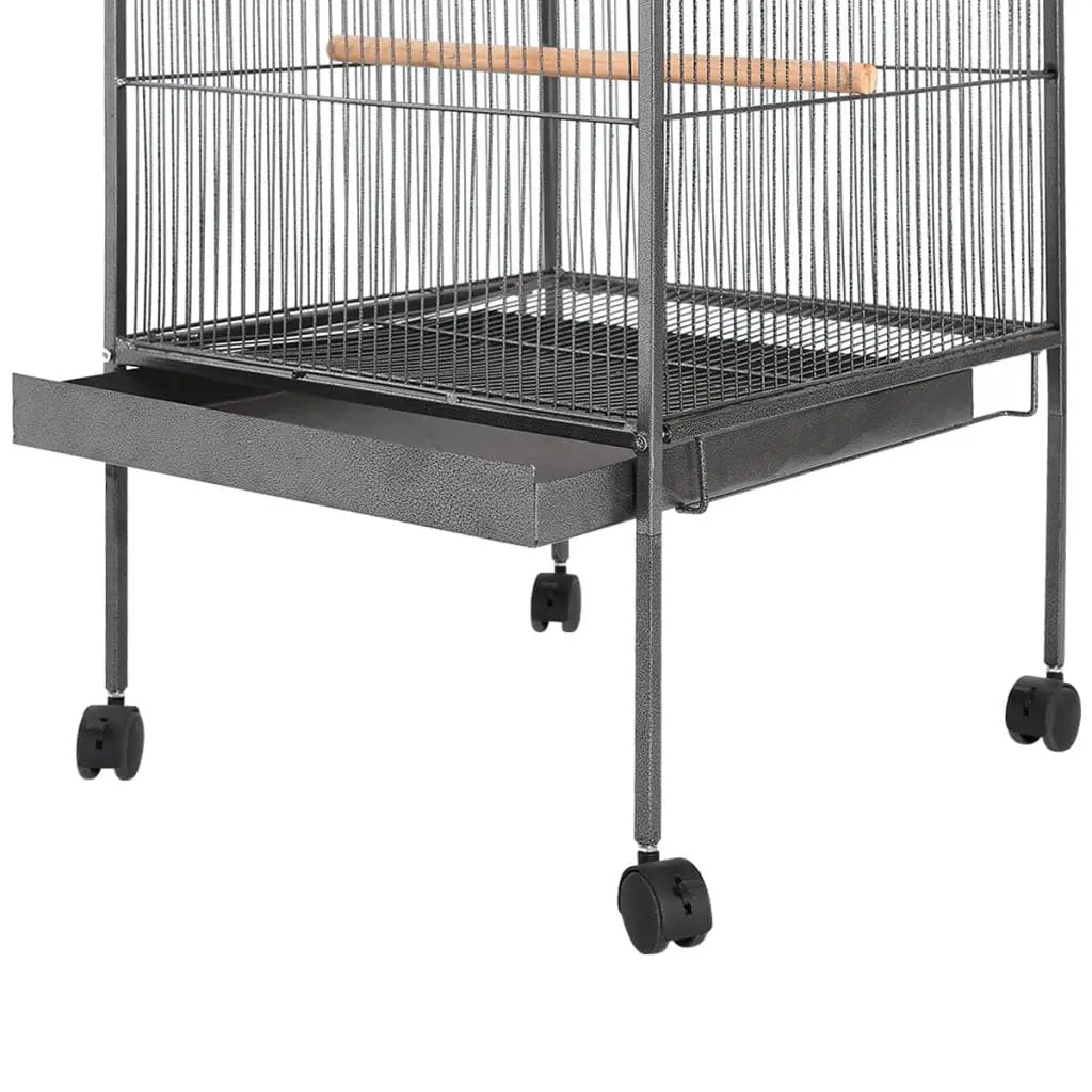 vidaXL vidaXL Bird Cage with Roof Black 66x66x155 cm Steel - Bird Cage