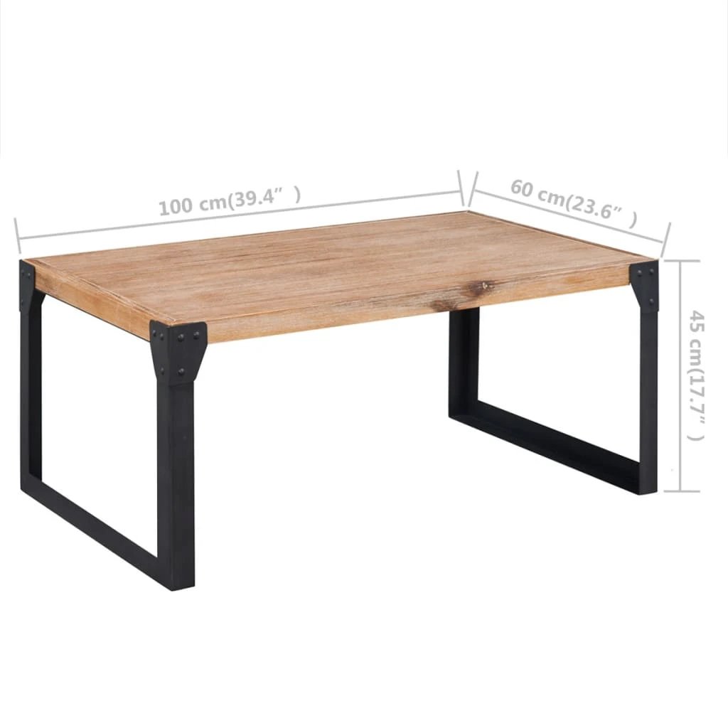 VidaXL Coffee Table 100x60x45 Brushed Acacia Home by vidaXL