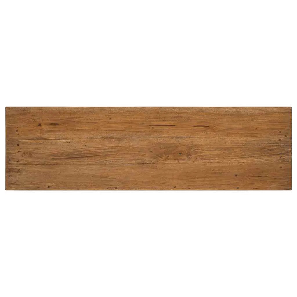 VidaXL Sideboard Solid Mahogany Wood 100x30x50 cm With 3 Drawers And 3 Removable Rattan Baskets For Rustic Living Room - vidaXL - Home Symphony