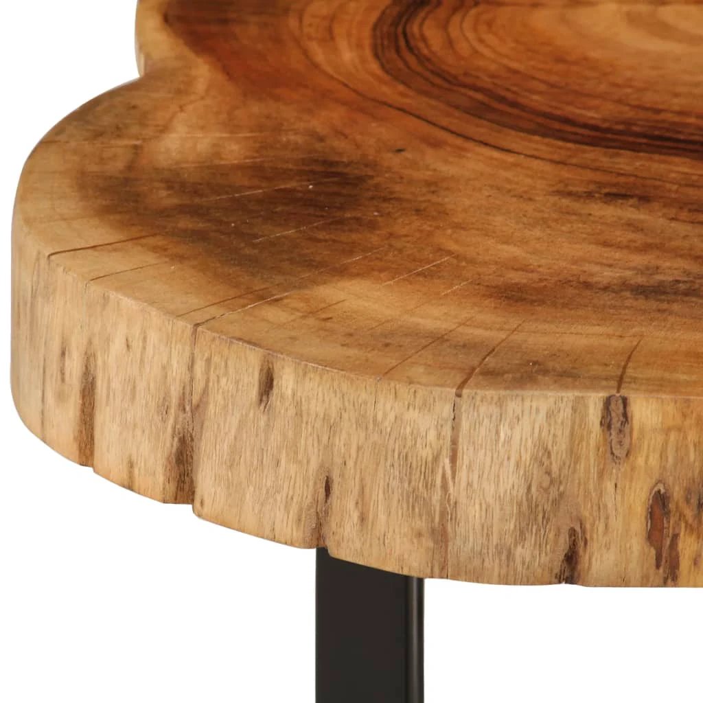 VidaXL Coffee Table 60x55x25 cm Solid Acacia Wood On Wheels Rustic Finish Living Room Decor by vidaXL
