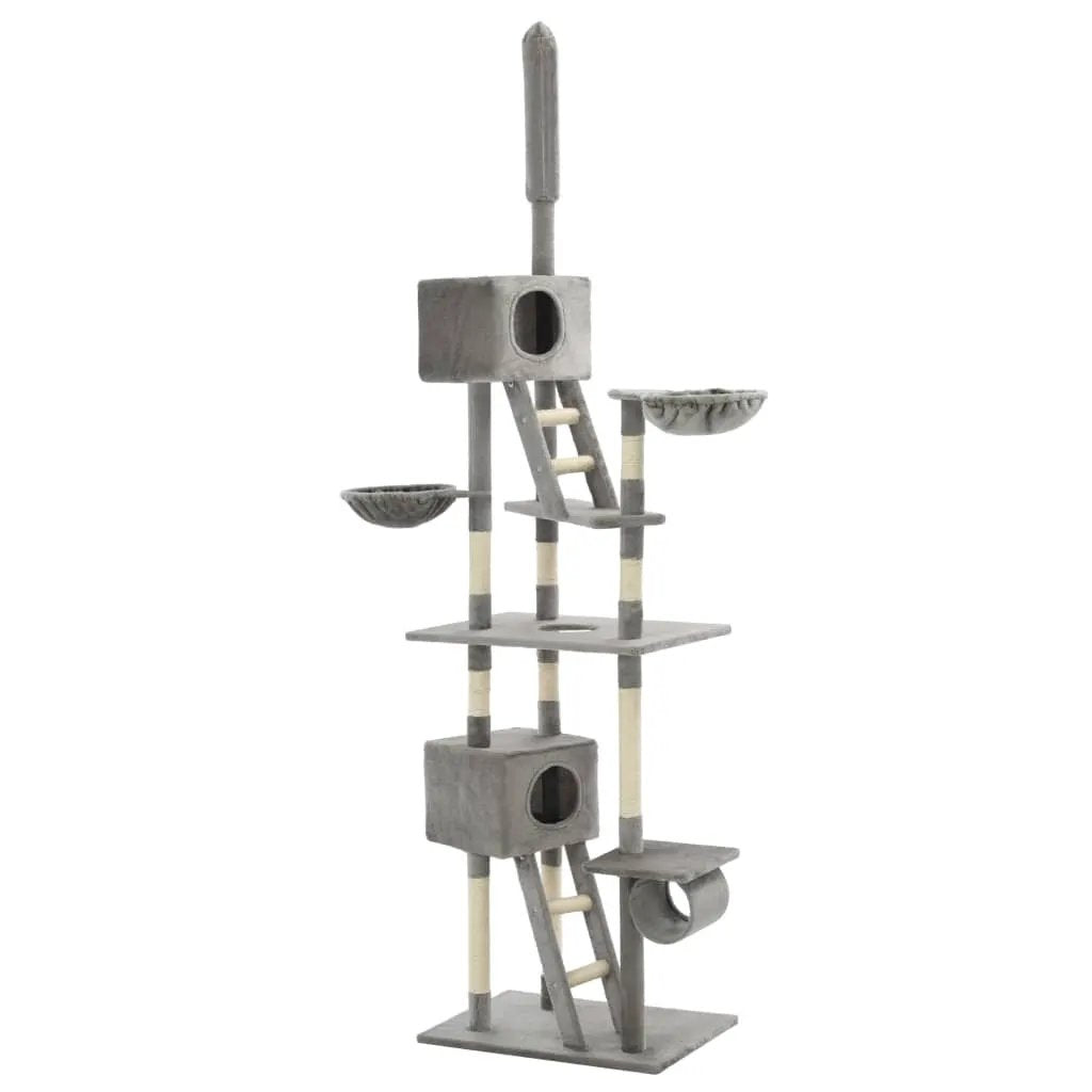 vidaXL vidaXL Cat Tree with Sisal Scratching Posts 230-260 cm Grey - Cat Tree