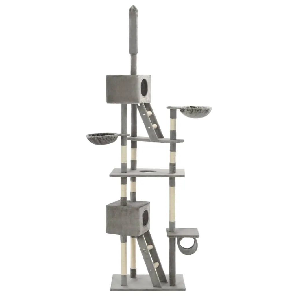 vidaXL vidaXL Cat Tree with Sisal Scratching Posts 230-260 cm Grey - Cat Tree
