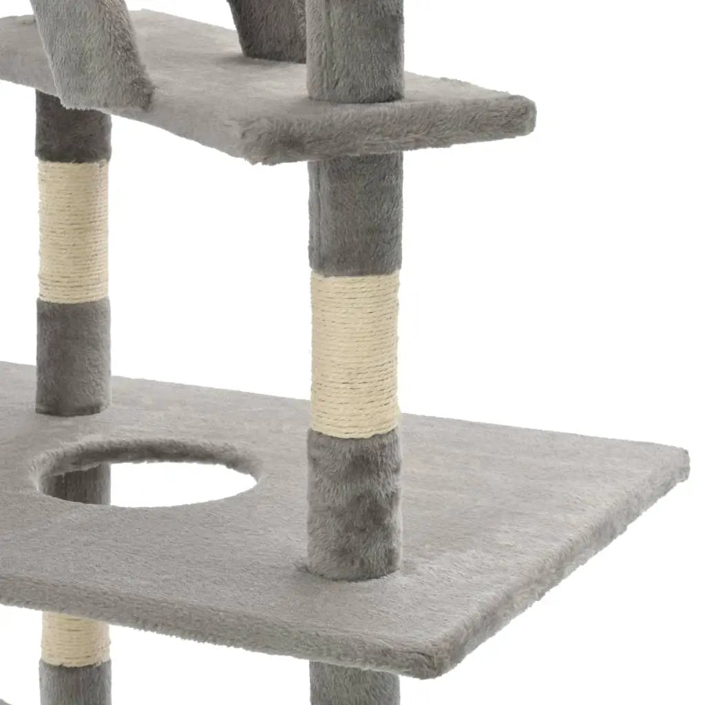 vidaXL vidaXL Cat Tree with Sisal Scratching Posts 230-260 cm Grey - Cat Tree