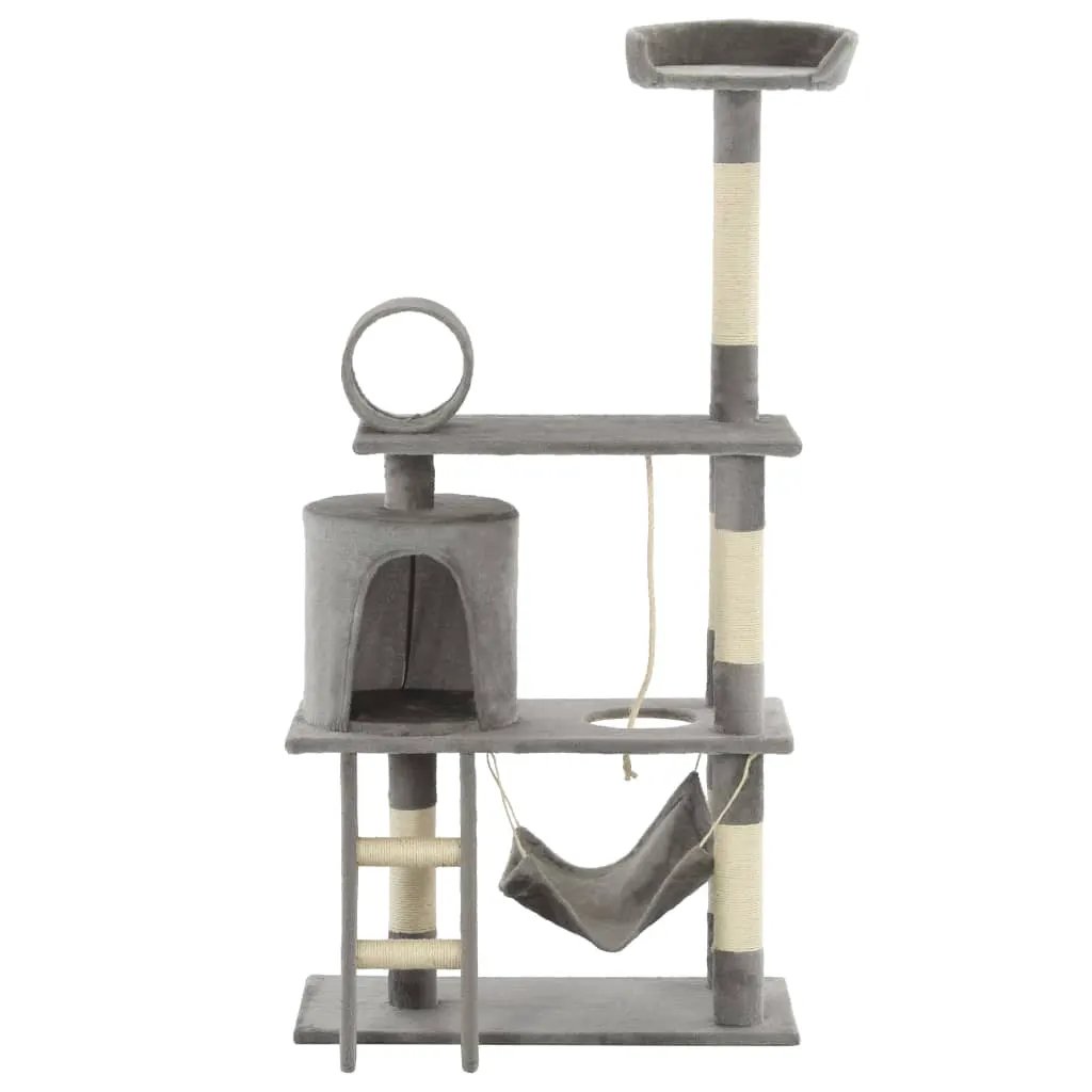 vidaXL vidaXL Cat Tree with Sisal Scratching Posts 140 cm Grey - Cat Tree
