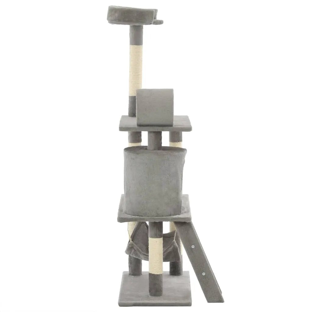 vidaXL vidaXL Cat Tree with Sisal Scratching Posts 140 cm Grey - Cat Tree