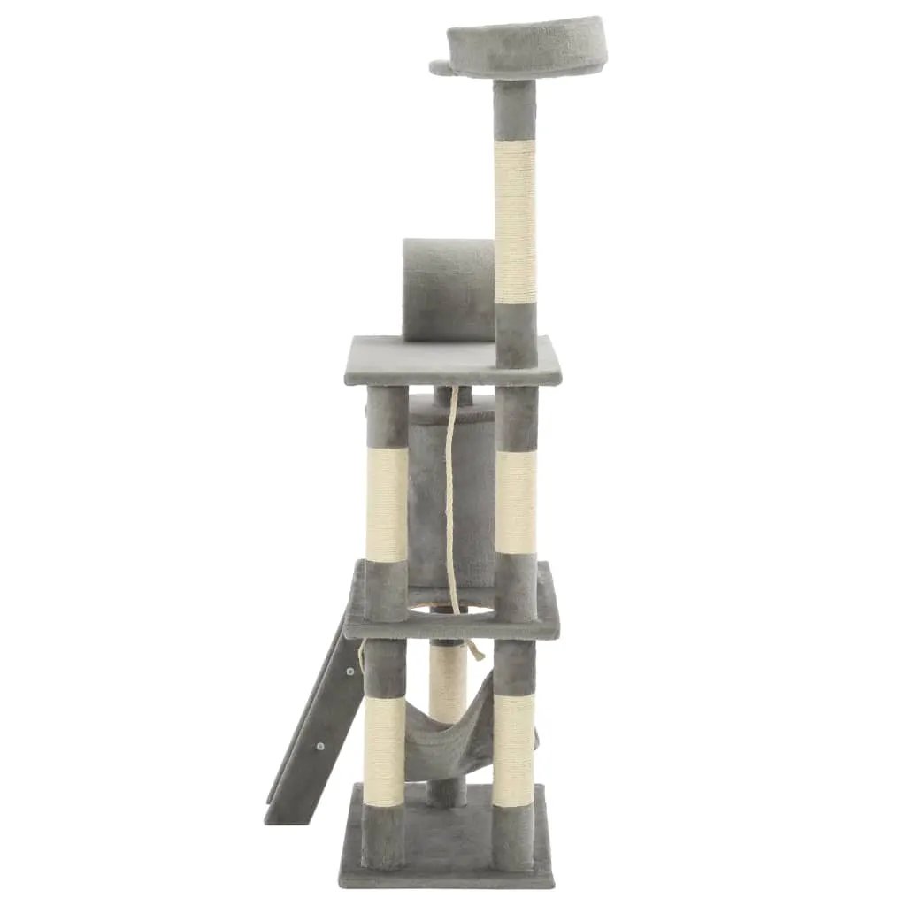 vidaXL vidaXL Cat Tree with Sisal Scratching Posts 140 cm Grey - Cat Tree