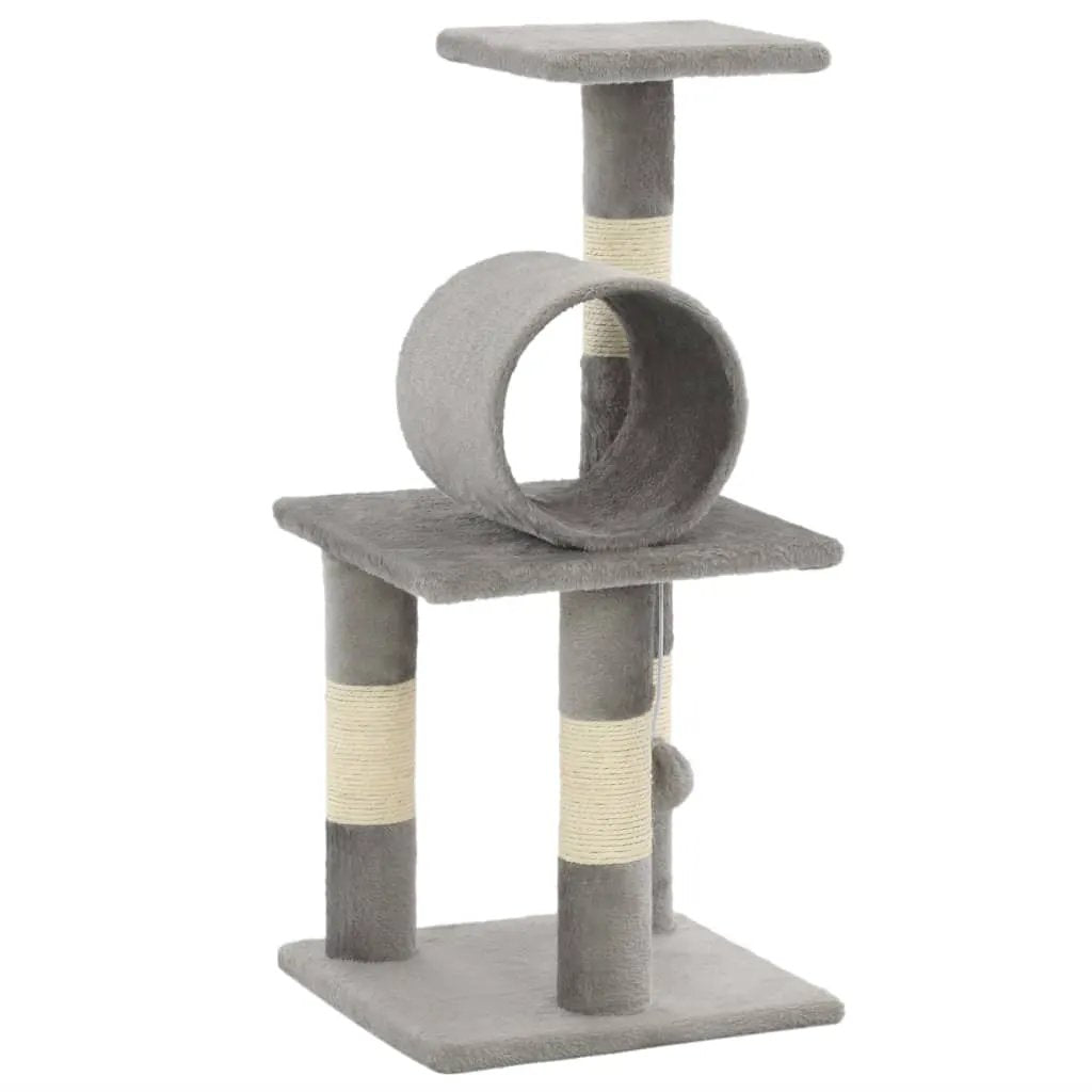 vidaXL vidaXL Cat Tree with Sisal Scratching Posts 65 cm Grey - Cat Tree