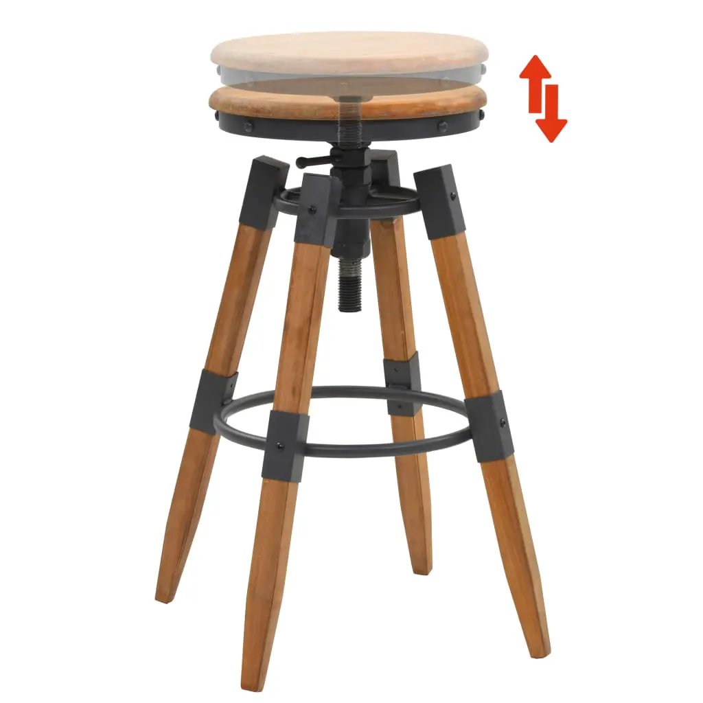 vidaXL vidaXL Bar Stools 2 pcs Solid Fir Wood - Bar Stool