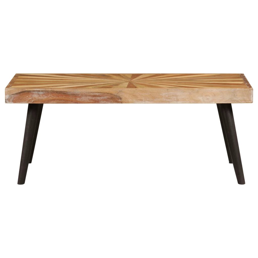 vidaXL VidaXL Coffee Table 90x55x36 cm Solid Mango Wood Sunburst Inlay Living Room Decor - Coffee Table