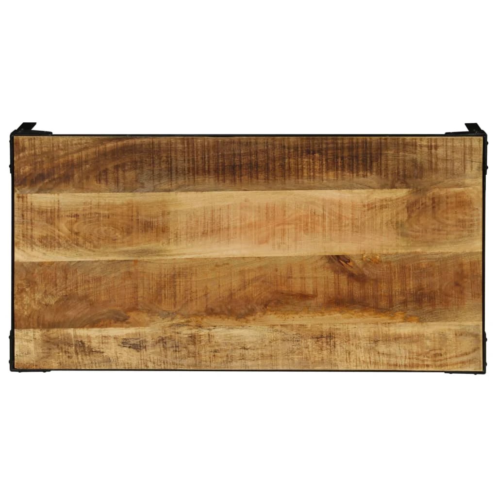 vidaXL VidaXL Coffee Table 110 cm Solid Mango Wood and Steel Industrial Vintage For Living Room - Coffee Table