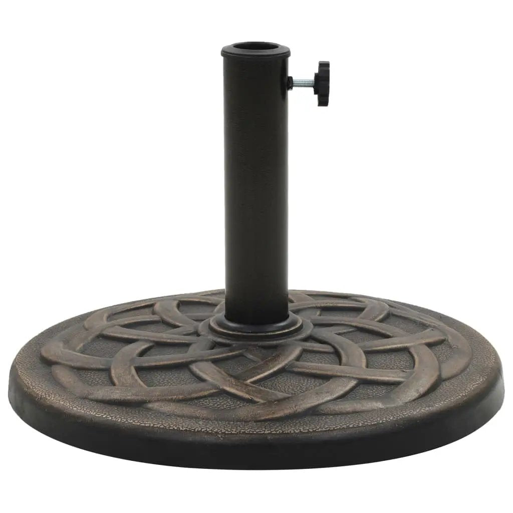 vidaXL vidaXL Parasol Base Round Polyresin 19 kg Bronze - Parasol
