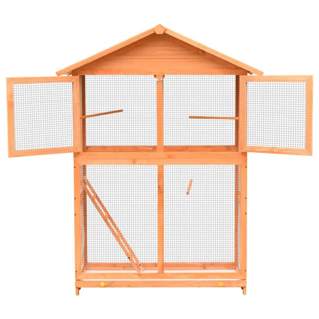 vidaXL vidaXL Bird Cage Solid Pine & Fir Wood 125.5x59.5x164 cm - Bird Cage