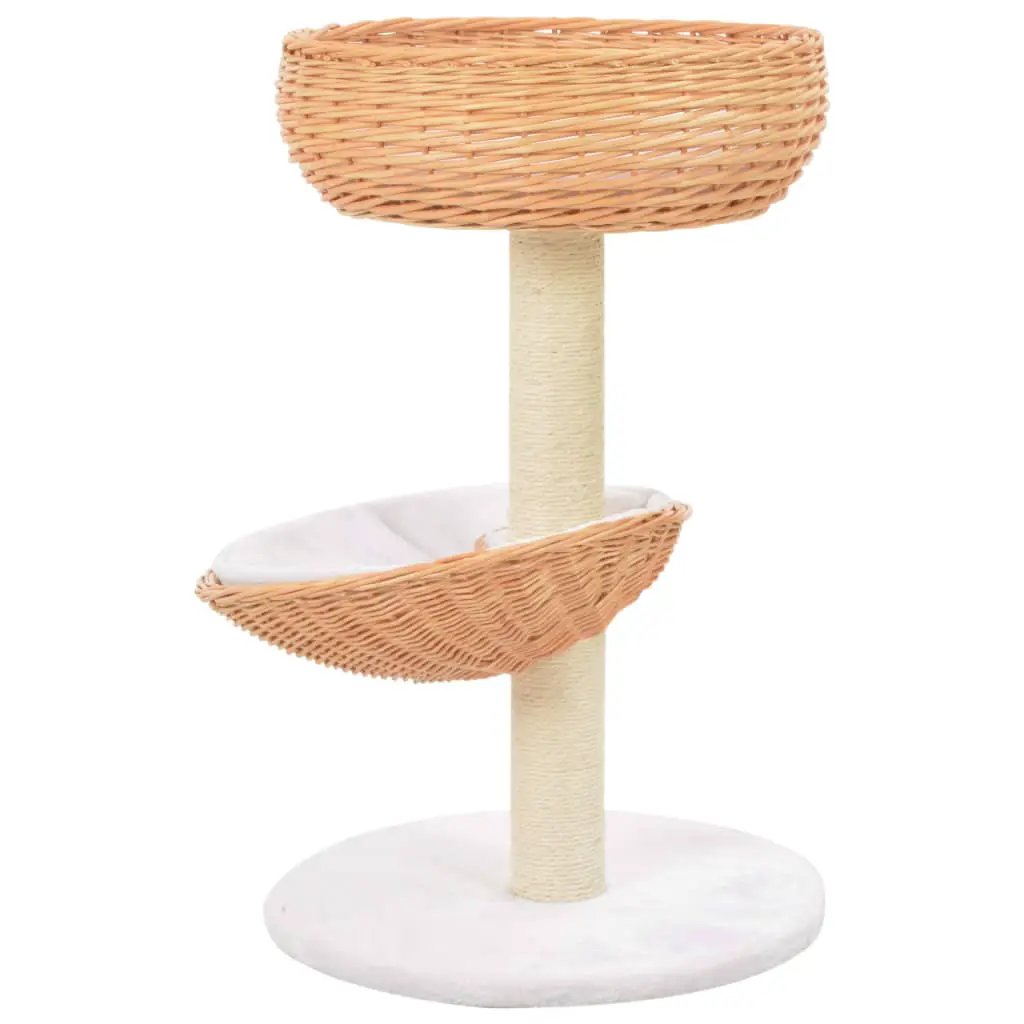 vidaXL vidaXL Cat Tree with Sisal Scratching Post Natural Willow Wood - Cat Tree